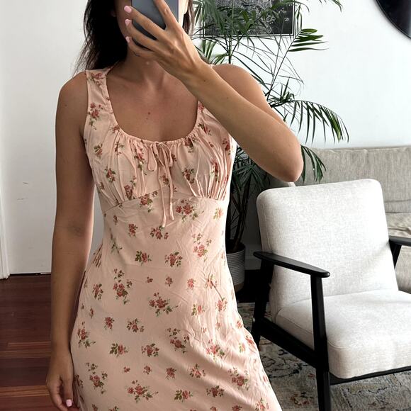 Reformation Lauryl Midi dress size 4 pink floral CL1 - Picture 2 of 8